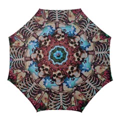 Grateful Dead Hippie Peace Roses Rock Music Legend Golf Umbrellas by Tsamara