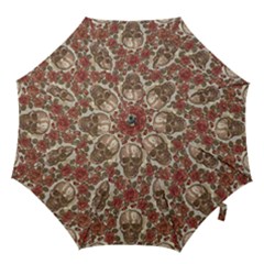 Skull And Roses Flowee Flora Floral Patterns Pattern Hook Handle Umbrellas (large) by Tsamara