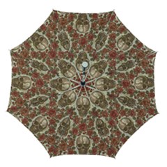 Skull And Roses Flowee Flora Floral Patterns Pattern Automatic Folding Umbrella With Case (medium) by Tsamara