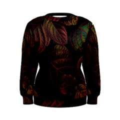 Leaves Plant Contrast Carved Nature Women s Sweatshirt by Tsamara