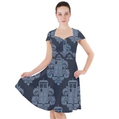 Dr Who Tardis Pattern Cap Sleeve Midi Dress by Tsamara