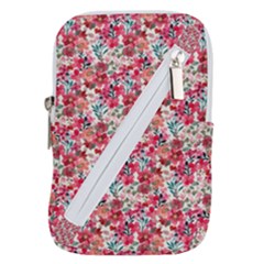 Red Flowers Belt Pouch Bag (large) by DinkovaArt