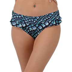 Turquoise Snake  Frill Bikini Bottoms by DinkovaArt