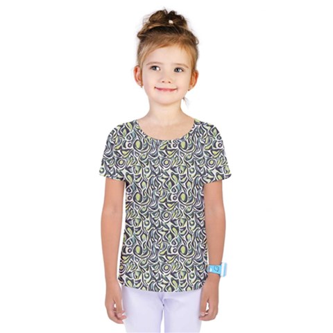 Green Leaves Kids  One Piece T-shirt by DinkovaArt