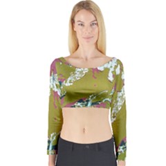 Colorwoven Abstract Print Long Sleeve Crop Top by dflcprintsclothing