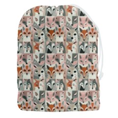 Foxs Drawstring Pouch (3xl) by DinkovaArt