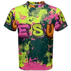 Neon Jesus 8375771 Men s Cotton T-shirt by Jabberwonkers
