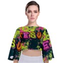 Neon Jesus 8375771 Tie Back Butterfly Sleeve Chiffon Top View1