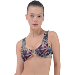 Background Embroidery Pattern Stitches Abstract Ring Detail Bikini Top by Ket1n9