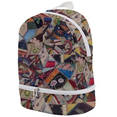Background Embroidery Pattern Stitches Abstract Zip Bottom Backpack by Ket1n9