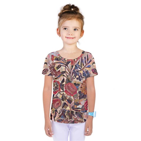 Abstract Flowers Kids  One Piece T-shirt by DinkovaArt