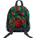Mid Century Retro Floral 1970s 1960s Pattern 72 Kids  Age 5-10 Lightweight School Backpack with Side Pockets View2