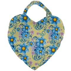 Flowers Bloom Blossom Petals Plant Giant Heart Shaped Tote by Posterlux