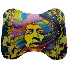 Psychedelic Rock Jimi Hendri Head Support Cushion by Tsamara