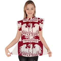 University Of Chicago Ruffle Collar Short Sleeve Chiffon Top by avitendut