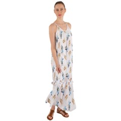 Bluey Pattern Cami Maxi Ruffle Chiffon Dress by avitendut