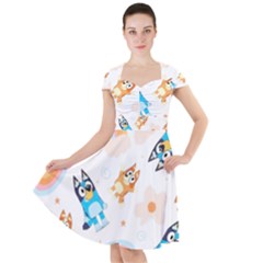 Bluey Cap Sleeve Midi Dress With Pockets by avitendut