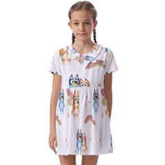 Bluey, Bluey Merch, Bluey Pattern, Bluey Bluey, Bingo, Bluey Design, Bluey Dog Kids  Asymmetric Collar Dress by avitendut
