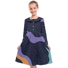 Abstract Topographic Kids  Midi Sailor Dress by Tsamara