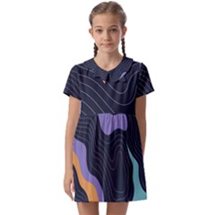 Abstract Topographic Kids  Asymmetric Collar Dress by Tsamara