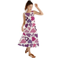 Heart Pattern Repetition Background Summer Maxi Dress by Tsamara