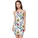Flowers Bloom Pattern Spring Summer Tie Front Dress View1