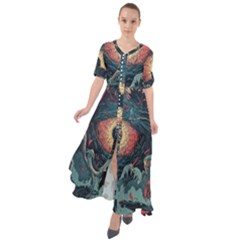 Monsters Nightmare Waist Tie Boho Maxi Dress by Tsamara