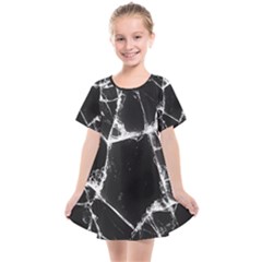 Dark Patch Art Crack Construction Kids  Smock Dress by Tsamara