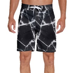 Dark Patch Art Crack Construction Men s Beach Shorts by Tsamara