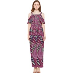 Abstract Art Pattern Design Background Draped Sleeveless Chiffon Jumpsuit by Grandong