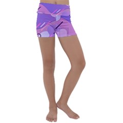 Colorful Labstract Wallpaper Theme Kids  Lightweight Velour Yoga Shorts by Apen