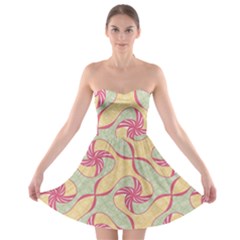 Abstract Pattern Design Scrapbooking Strapless Bra Top Dress by Paksenen