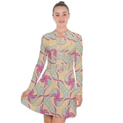 Abstract Pattern Design Scrapbooking Long Sleeve Panel Dress by Paksenen