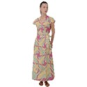Abstract Pattern Design Scrapbooking Flutter Sleeve Maxi Dress View1