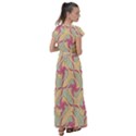 Abstract Pattern Design Scrapbooking Flutter Sleeve Maxi Dress View2