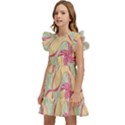 Abstract Pattern Design Scrapbooking Kids  Winged Sleeve Dress View2