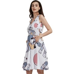 Bluey, Bluey Merch, Bluey Pattern, Bluey Bluey, Bingo, Bluey Design, Bluey Dog Sleeveless V-neck Skater Dress With Pockets by avitendut