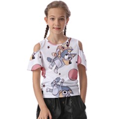 Bluey, Bluey Merch, Bluey Pattern, Bluey Bluey, Bingo, Bluey Design, Bluey Dog Kids  Butterfly Cutout T-shirt by avitendut