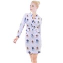 Bluey, Bluey merch, Bluey pattern, Bluey Bluey, bingo, Bluey design, bluey dog Button Long Sleeve Dress View1
