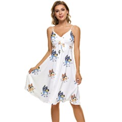 Bluey, Bluey Merch, Bluey Pattern, Bluey Bluey, Bingo, Bluey Design, Bluey Dog Sleeveless Tie Front Chiffon Dress by avitendut