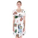 Bluey, Bluey merch, Bluey pattern, Bluey Bluey, bingo, Bluey design, bluey dog Short Sleeve V-neck Flare Dress View1