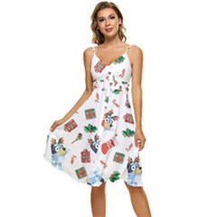 Bluey, Bluey Merch, Bluey Pattern, Bluey Bluey, Bingo, Bluey Design, Bluey Dog Sleeveless Tie Front Chiffon Dress by avitendut