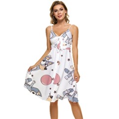 Bluey, Bluey Merch, Bluey Pattern, Bluey Bluey, Bingo, Bluey Design, Bluey Dog Sleeveless Tie Front Chiffon Dress by avitendut