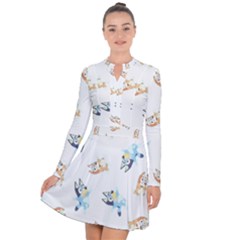 Bluey, Bluey Merch, Bluey Pattern, Bluey Bluey, Bingo, Bluey Design, Bluey Dog Long Sleeve Panel Dress by avitendut