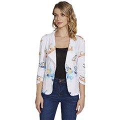 Bluey, Bluey Merch, Bluey Pattern, Bluey Bluey, Bingo, Bluey Design, Bluey Dog Women s One-button 3/4 Sleeve Short Jacket by avitendut