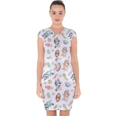 Bluey, Bluey Merch, Bluey Pattern, Bluey Bluey, Bingo, Bluey Design, Bluey Dog Capsleeve Drawstring Dress  by avitendut