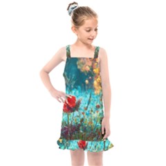 Flowers Detail Painting Nature Kids  Overall Dress by Anend