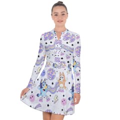 Bluey, Bluey Merch, Bluey Pattern, Bluey Bluey, Bingo, Bluey Design, Bluey Dog Long Sleeve Panel Dress by avitendut