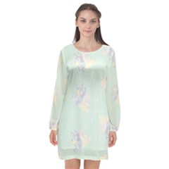 Bluey, Bluey Merch, Bluey Pattern, Bluey Bluey, Bingo, Bluey Design, Bluey Dog Long Sleeve Chiffon Shift Dress  by avitendut