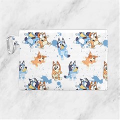 Bluey, Bluey Merch, Bluey Pattern, Bluey Bluey, Bingo, Bluey Design, Bluey Dog Canvas Cosmetic Bag (large) by avitendut